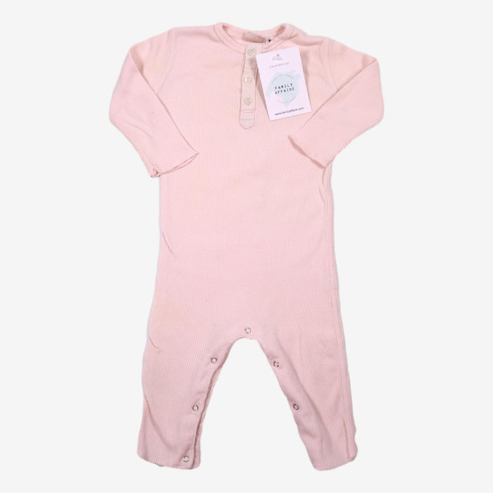 BONTON 6 mois pyjama combi cotelé rose pale