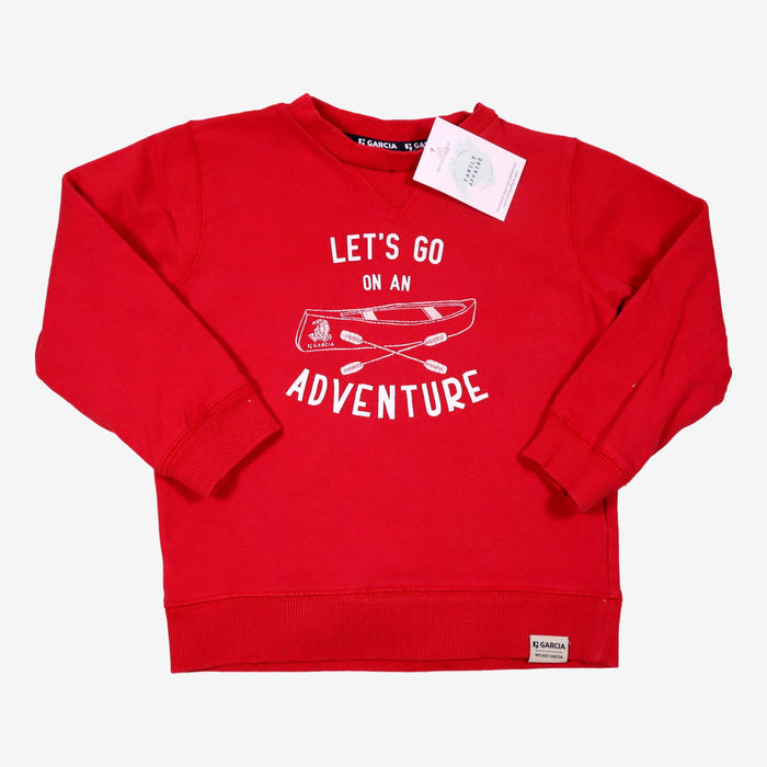 GARCIA 5 ans sweat rouge "let's go on an adventure"