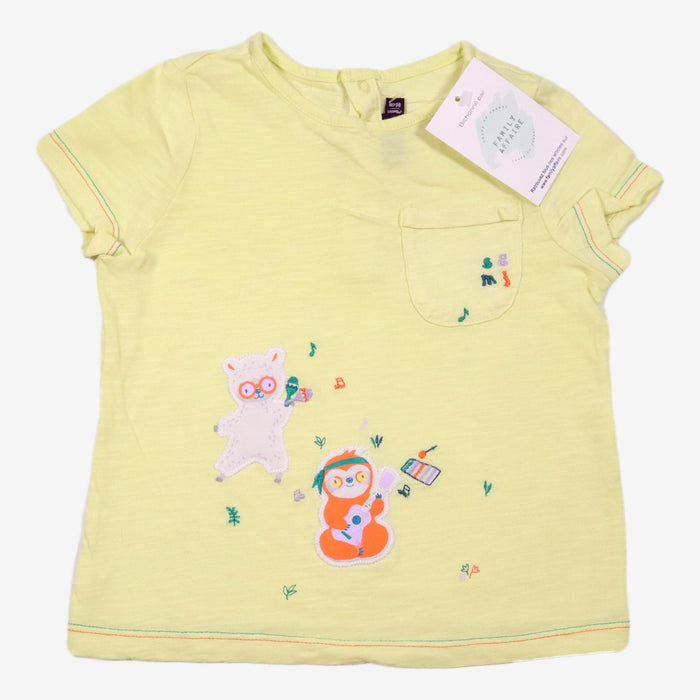 SERGENT MAJOR 2 ans t-shirt jaune petits animaux