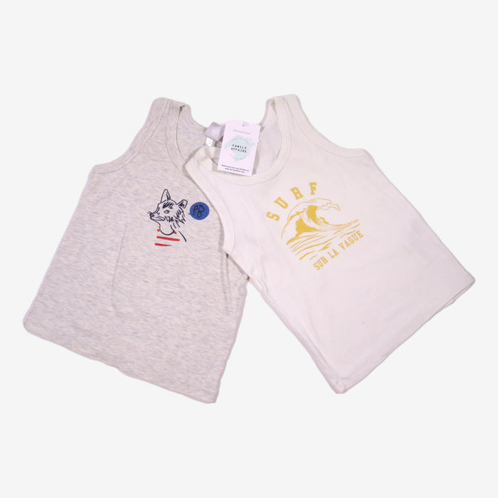 PETIT BATEAU 5 ans LOT 2 débardeurs