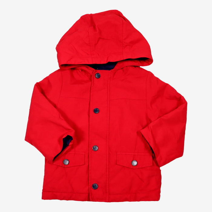 JACADI 2 ans manteau rouge mi saison rouge