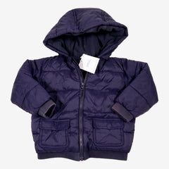 PETIT BATEAU 2 ans doudoune bleu a capuche