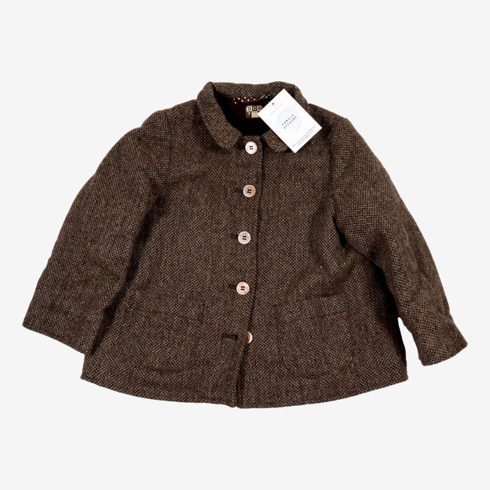 BONTON 4 ans manteau laine int polaire marron