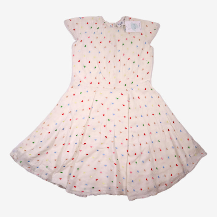 BARN 8 ans robe blanche à petits motifs colorés