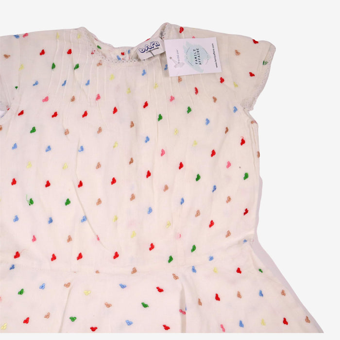 BARN 8 ans robe blanche à petits motifs colorés