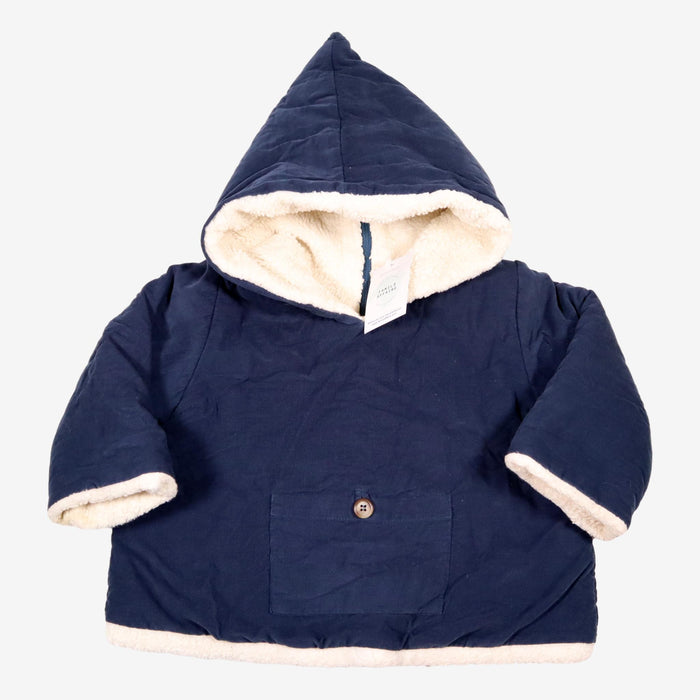 BONTON 2 ans manteau en velours bleu petrol burnou