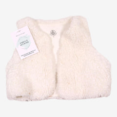 PETIT BATEAU T2 (6/12m) gilet blanc sherpa