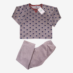 PETIT BATEAU 5 ans pyjama velours gris étoile