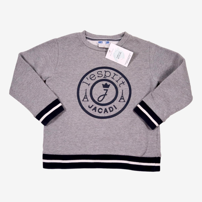 JACADI 6 ans sweat gris écusson