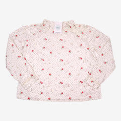 BONPOINT 12 ans blouse pois noir et fleurs roses