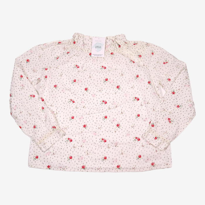 BONPOINT 12 ans blouse pois noir et fleurs roses