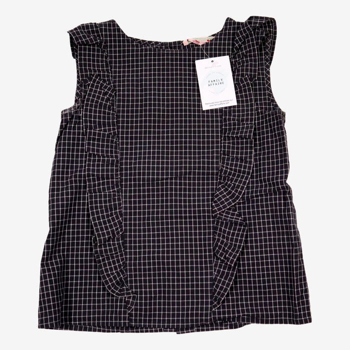 BONPOINT 10 ans blouse noire carreaux blanc