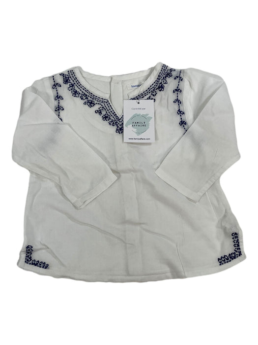 BOUTCHOU 18 MOIS blouse blanche broderie bleu