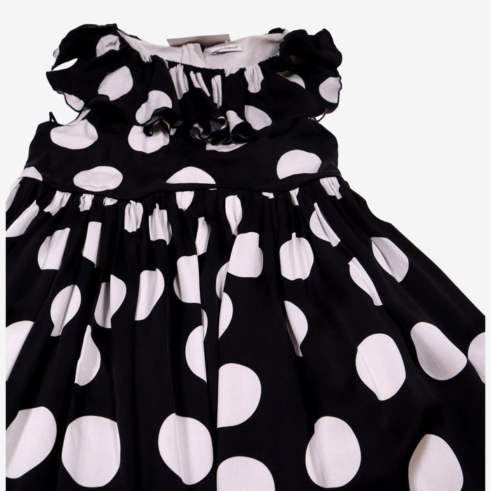 DOLCE ET GABANNA 10 ans robe noire pois blanc