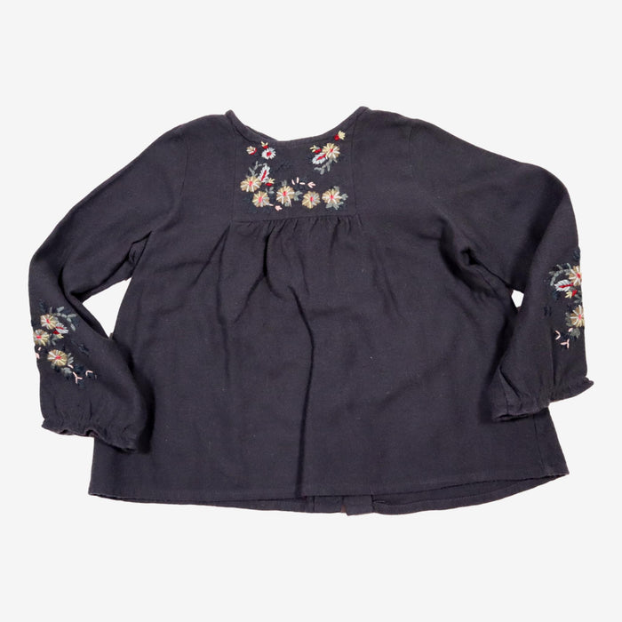 BONPOINT 2 ans blouse grise avec broderies