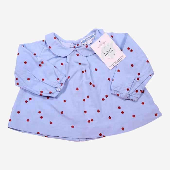 JACADI 6m blouse bleu coccinelle