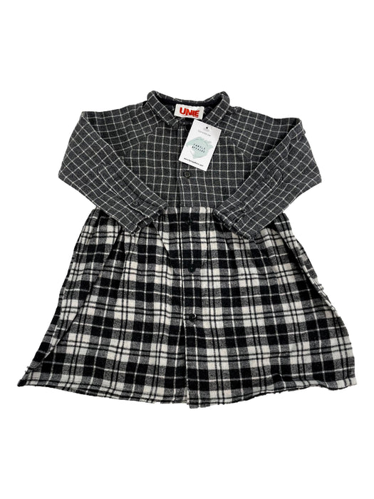 UNIE&CO 3 ans Robe carreau et tartan grise