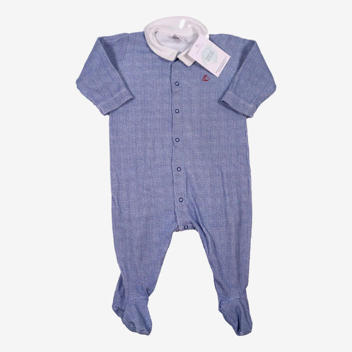 PETIT BATEAU 6 mois pyjama rayé bleu