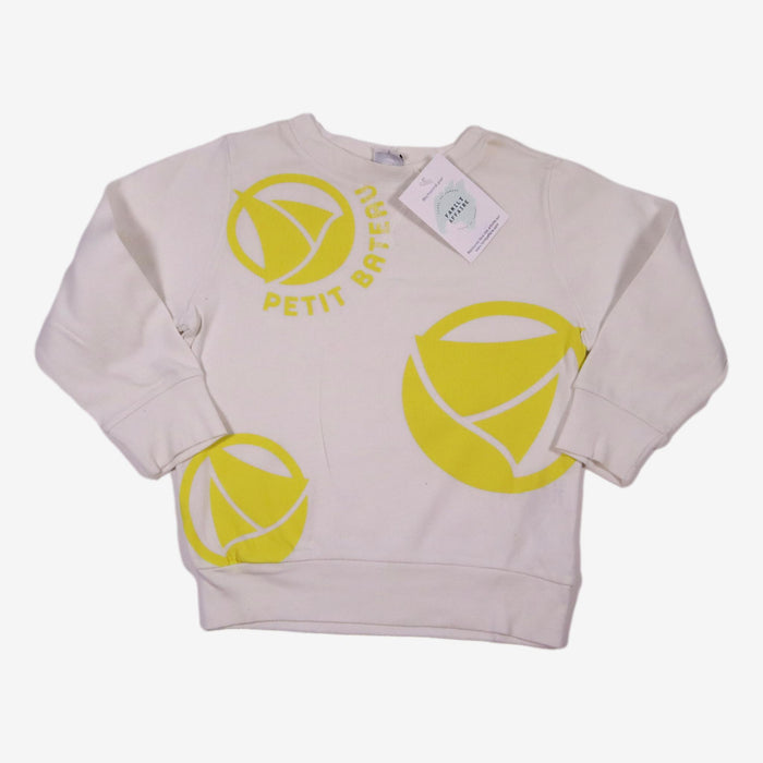 PETIT BATEAU 3 ans t-shirt blanc motif jaune