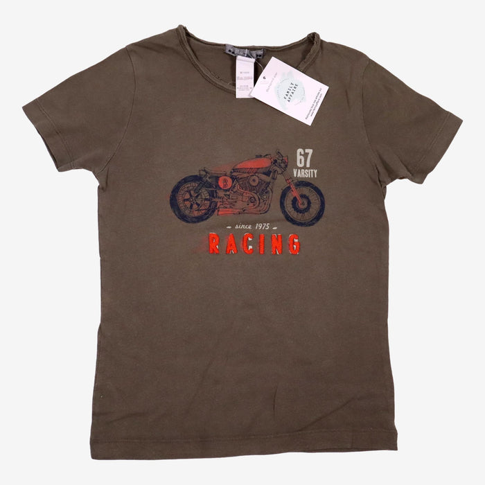 BONPOINT 6 ans t-shirt kaki moto racing