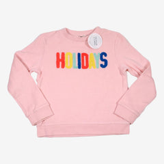 CYRILLUS 8 ans sweat rose "holidays" éponge