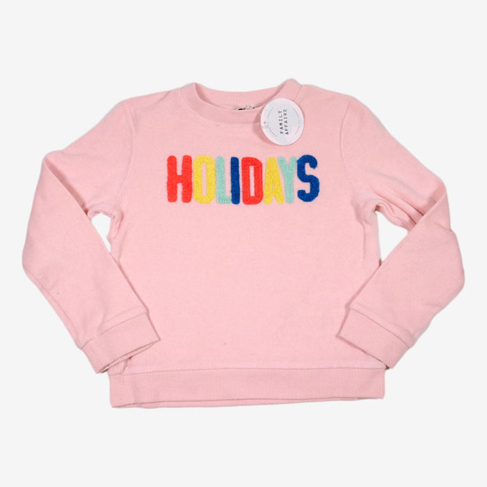 CYRILLUS 8 ans sweat rose "holidays" éponge