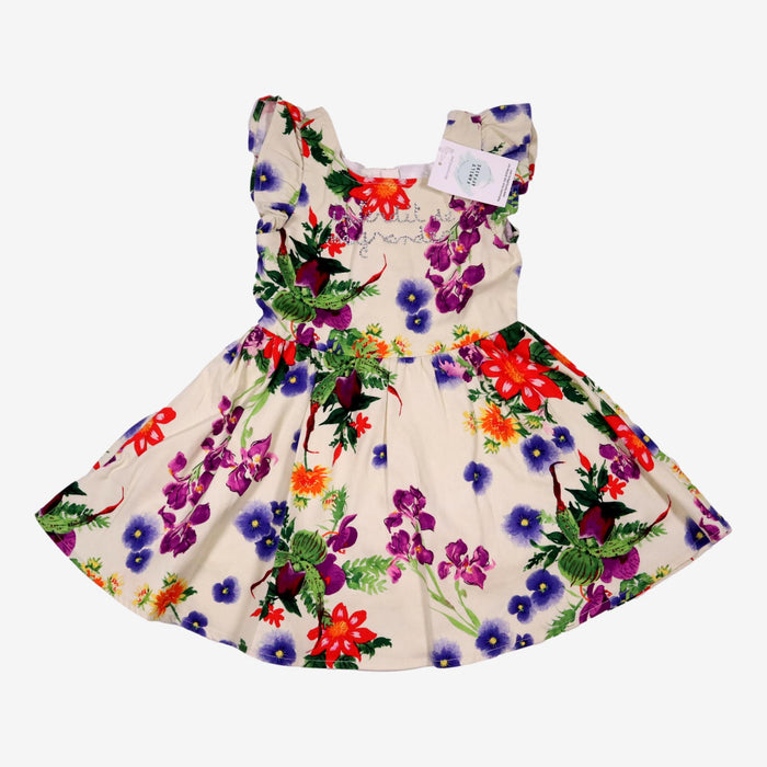 INTERDIT DE ME GRONDER 2 ans robe crème fleurs