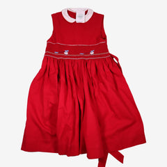 KIDIWI 8 ans robe rouge a smocks