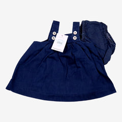 JACADI 6 mois Ensemble Blouse Bloomer bleu