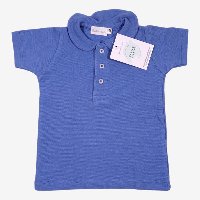 BITRIX KIDS 6 mois Polo col claudine bleu