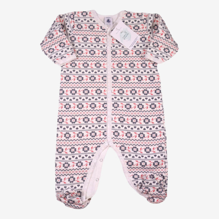 PETIT BATEAU 9 mois Pyjama blanc motifs fleurs