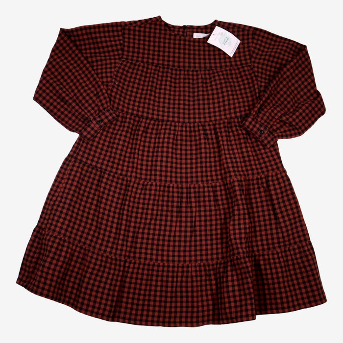 ZARA 8 ans robe quadrillée noir marron