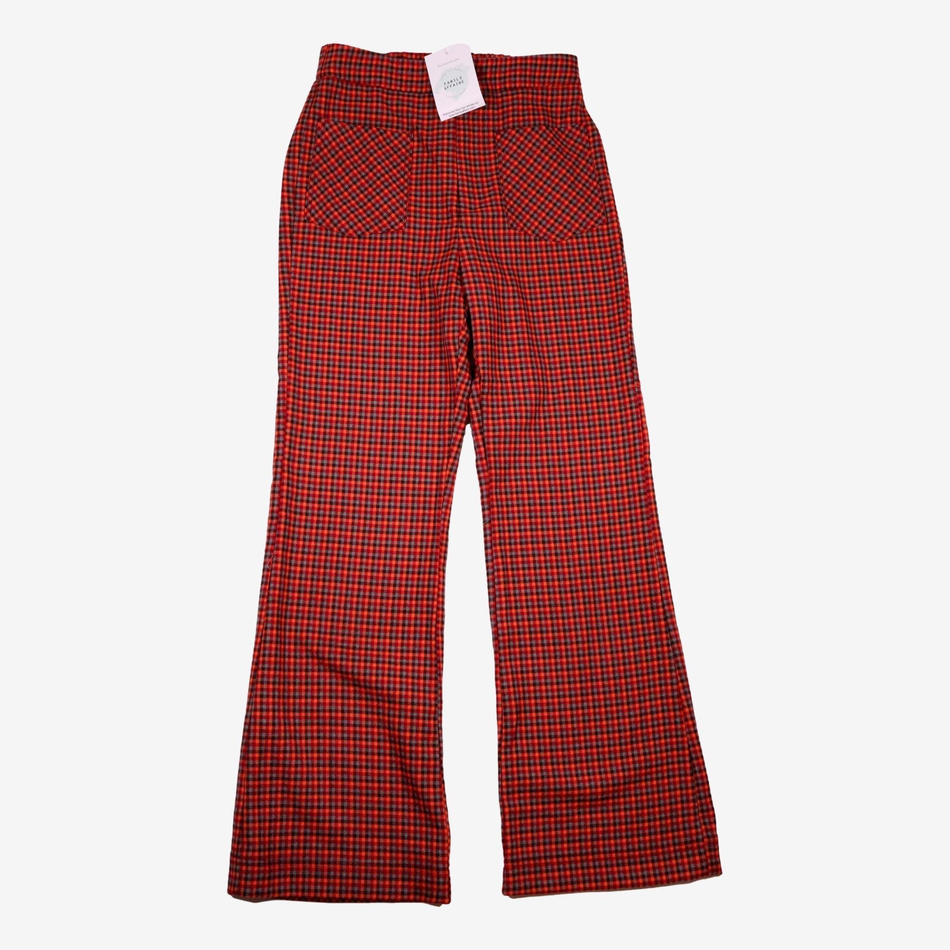 ZARA 12 ans pantalon quadrillé orange/rouge