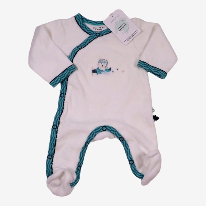 SAUTHON 1 mois pyjama blanc petit aviateur