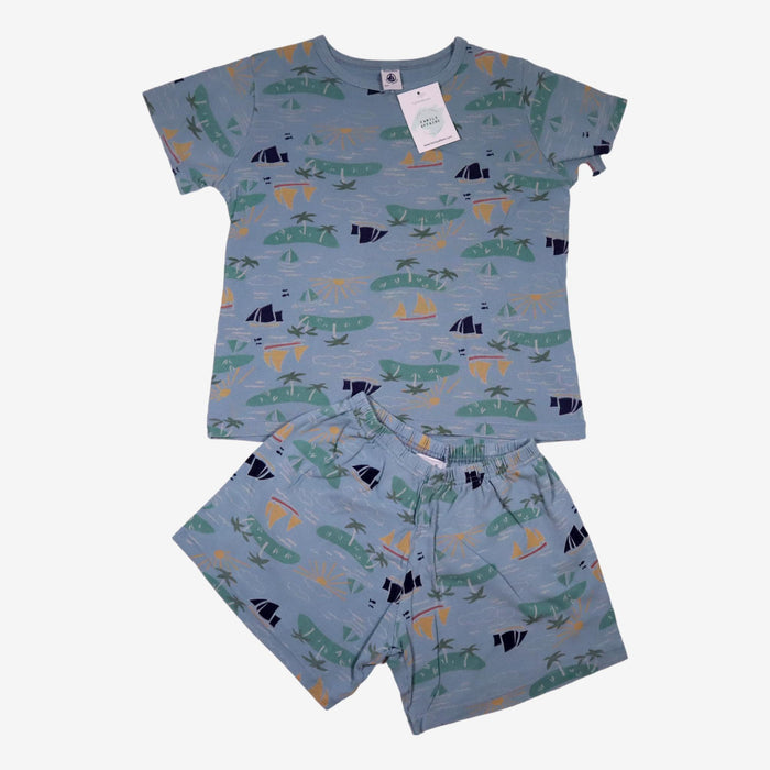 PETIT BATEAU 10 ans Ensemble tropique bleu-gris