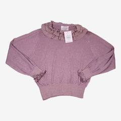 ZARA 12 ans Pull col volants violet pailleté