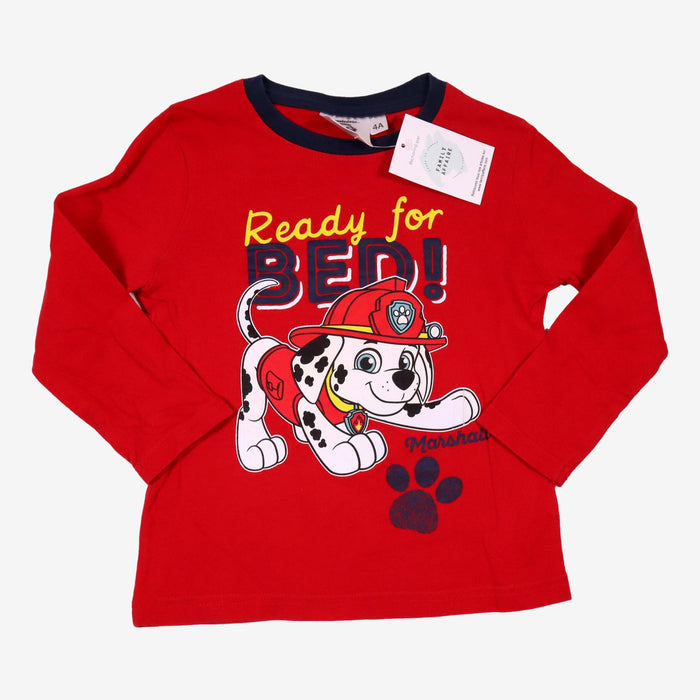 PAT'PATROUILLE 4 ans Tee-shirt "Ready for Bed" rouge