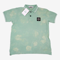 STONE ISLAND 10 ans Polo style bleu-vert délavé