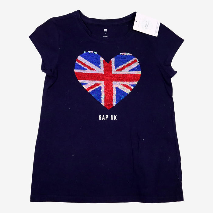 GAP 10/11 ans t-shirt coeur sequins réversibles