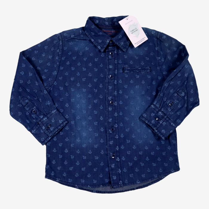 MONOPIX 3 ans chemise en jean chambray