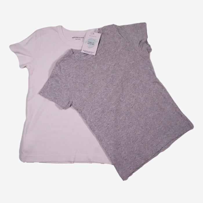 MONOPRIX 8 ans lot 2 tee shirt gris blanc