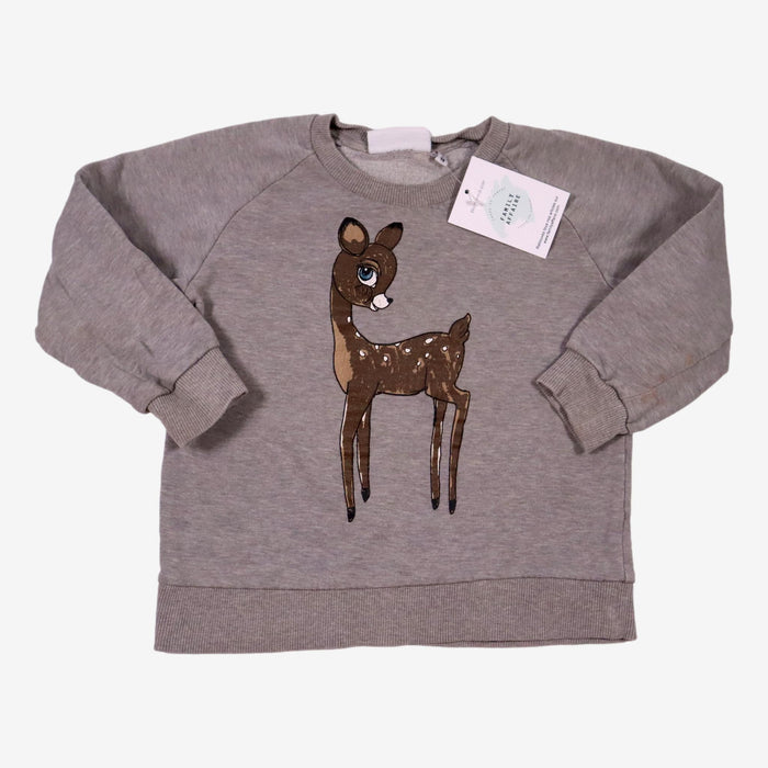 MINI RODINI 3 ans sweat gris bambi