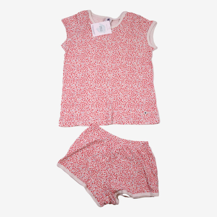 PETIT BATEAU 8 ans pyjama fleurs rouge