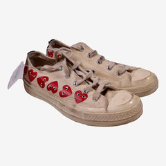 CONVERSE * PLAY COMME DES GARCONS P36 baskets blanche coeurs rouge