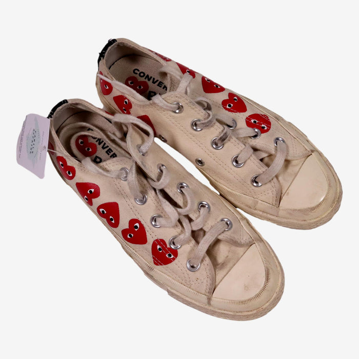 CONVERSE * PLAY COMME DES GARCONS P36 baskets blanche coeurs rouge