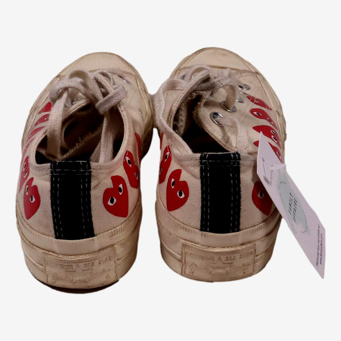 CONVERSE * PLAY COMME DES GARCONS P36 baskets blanche coeurs rouge