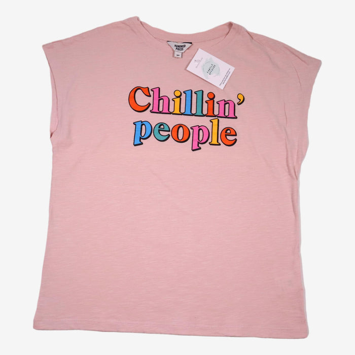 HUNDRED PIECES 14 ans Tee-shirt "chillin' people" rose