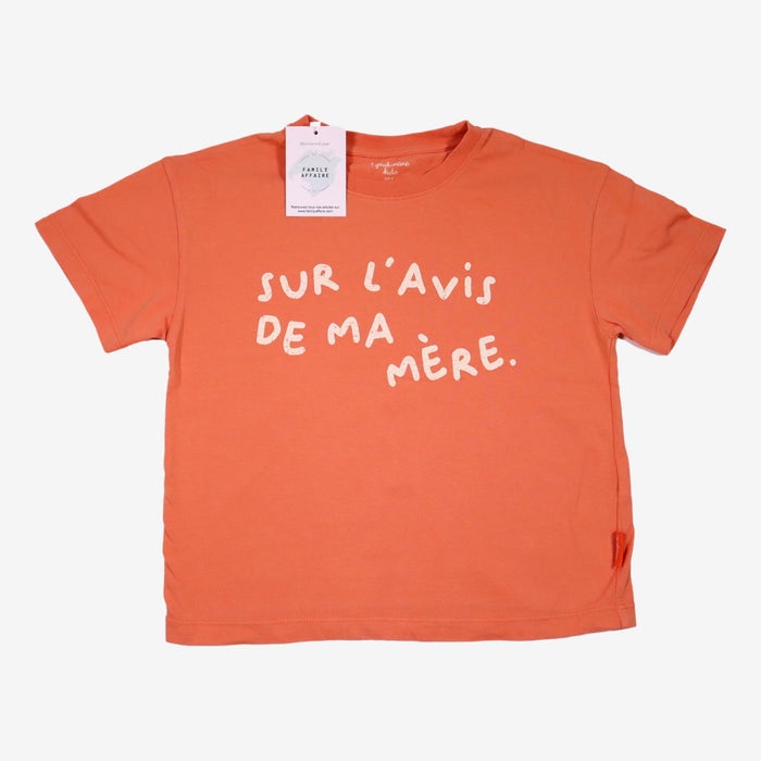 TAJINEBANANE 4 ans Tee-shirt "Sur l'avis de ma mère" orange