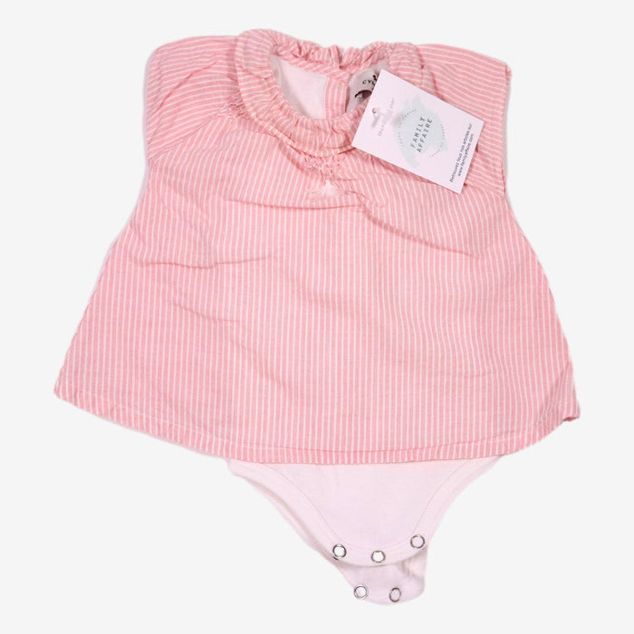 CYRILLUS 1 mois body blouse rose