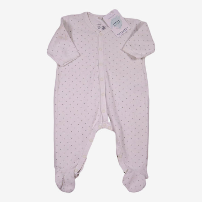 PETIT BATEAU 3 mois Pyjama blanc pois gris